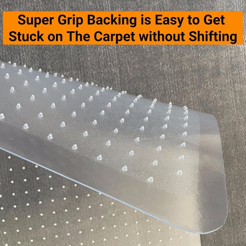 CAICFYIN 45"x 53"x0.1" Office Chair Mat for Carpet,Slip Resistant Heavy Duty Under Desk Protector Carpeted Floors,Easy Glide Rolling Floor Mat for Office Chair with Extended Lip - Image 4